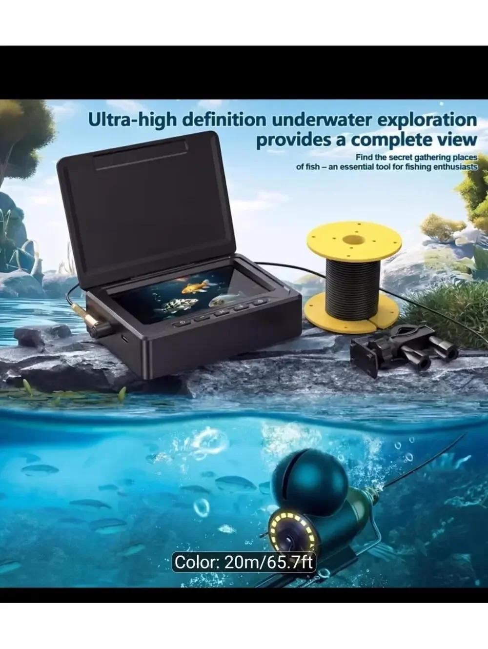 Upgrade] NO.1 HD 1080P Underwater Fishing Camera 7'' - w/10,